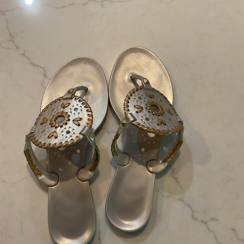 Jack Rogers Silver and Gold Women's Sandals